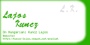 lajos kuncz business card